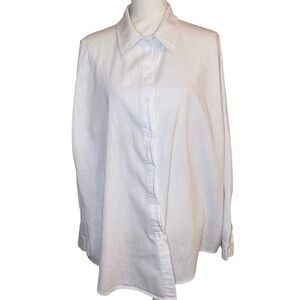 IN’ VOLAND Long Sleeve Plus Size Linen Oxford Shirt Casual Collared White SZ 28W